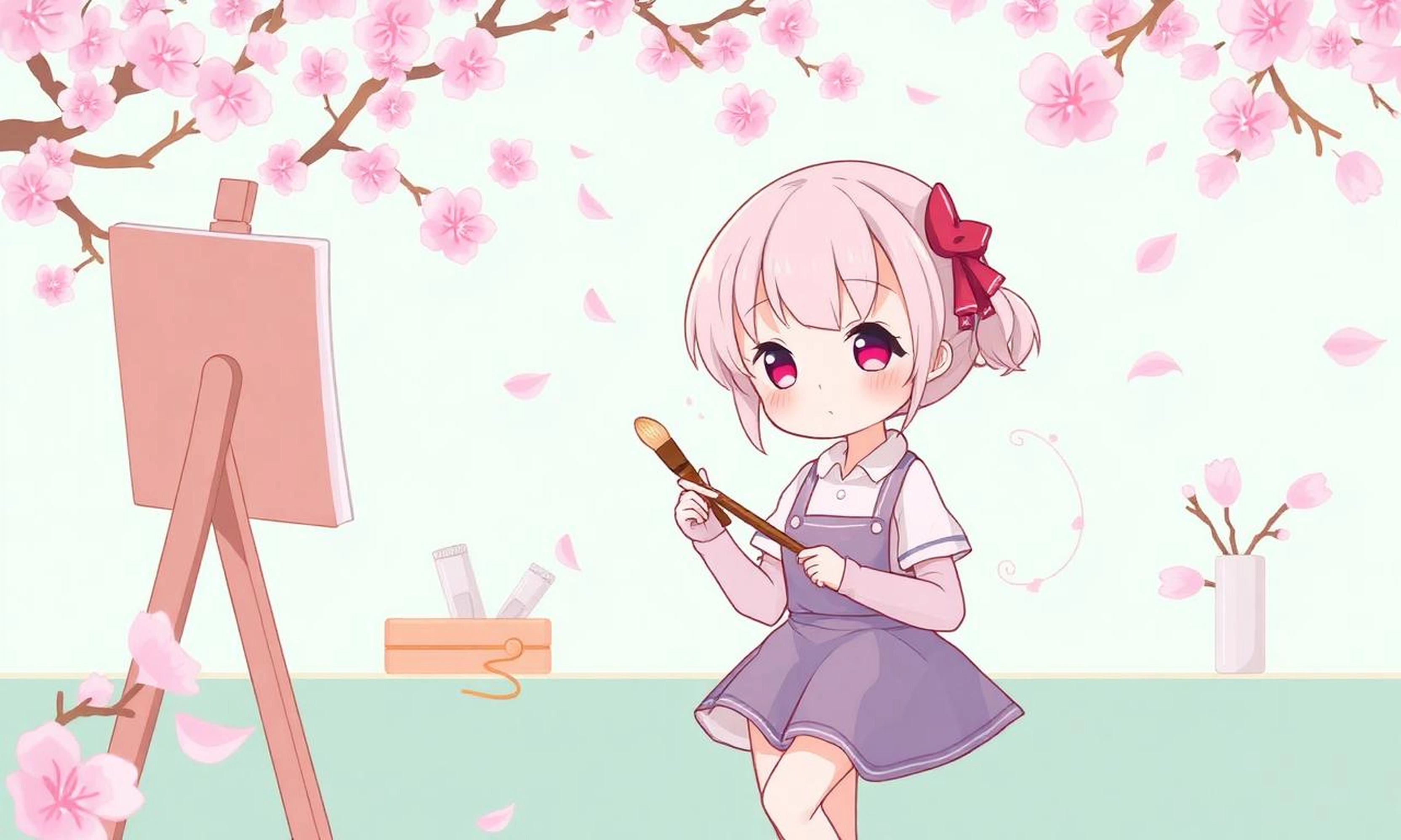 糖心二次元插画师工作场景